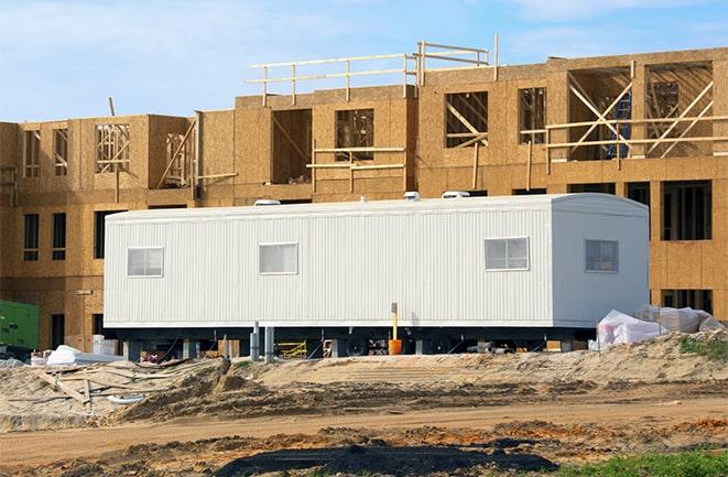 rental office trailers at a construction site in Buffalo